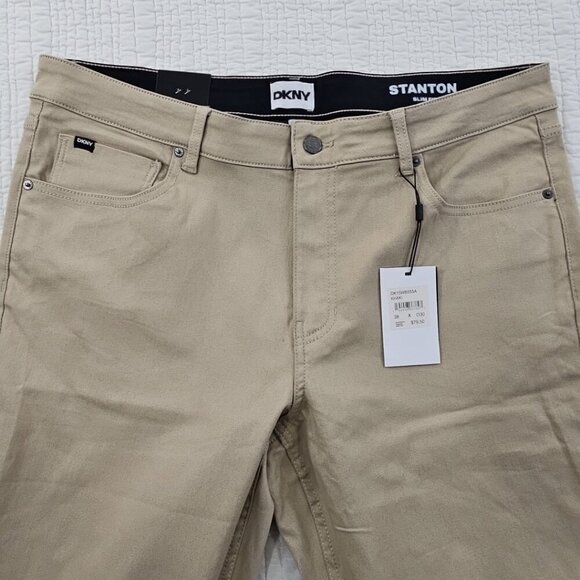 NEW DKNY Stanton Jeans Men's 38x30 Tan Ultimate Stretch Denim Slim Tapered NWT - Picture 8 of 16